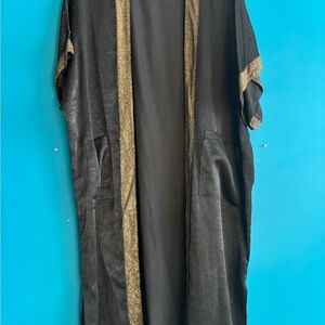 Elegant Black and Gold Kimono Caftan